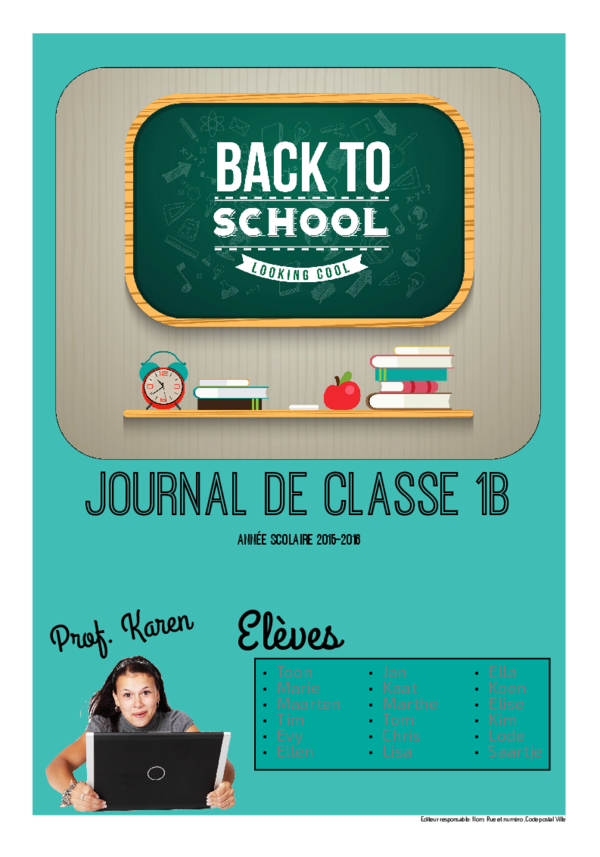 Créez votre propre journal modèle journal début d'année scolaire | Happiedays